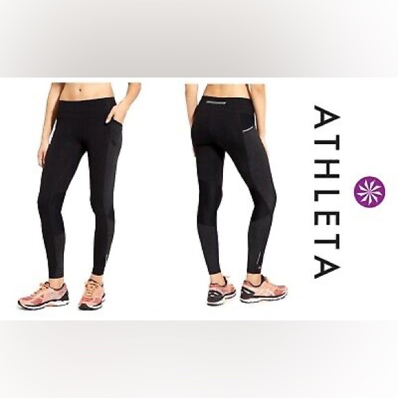 Athleta Pants - Athleta Dot Free Black 7/8 Leggings Size X Small